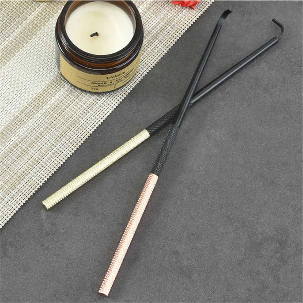 Candle Wick Dipper Stainless Steel Extinguishing Hook Fire Safely Stopper 20cm/7.87inch Black Silver Golden Decor Vintage Gift