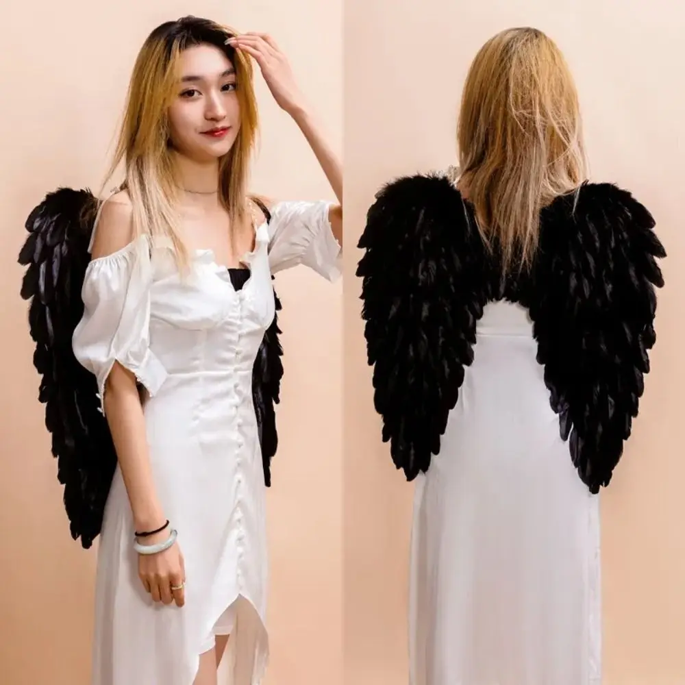 Creative Feather Wings Party Props Handmade White Black Pink Cosplay Little Wings Halloween Christmas Party Angel Wings