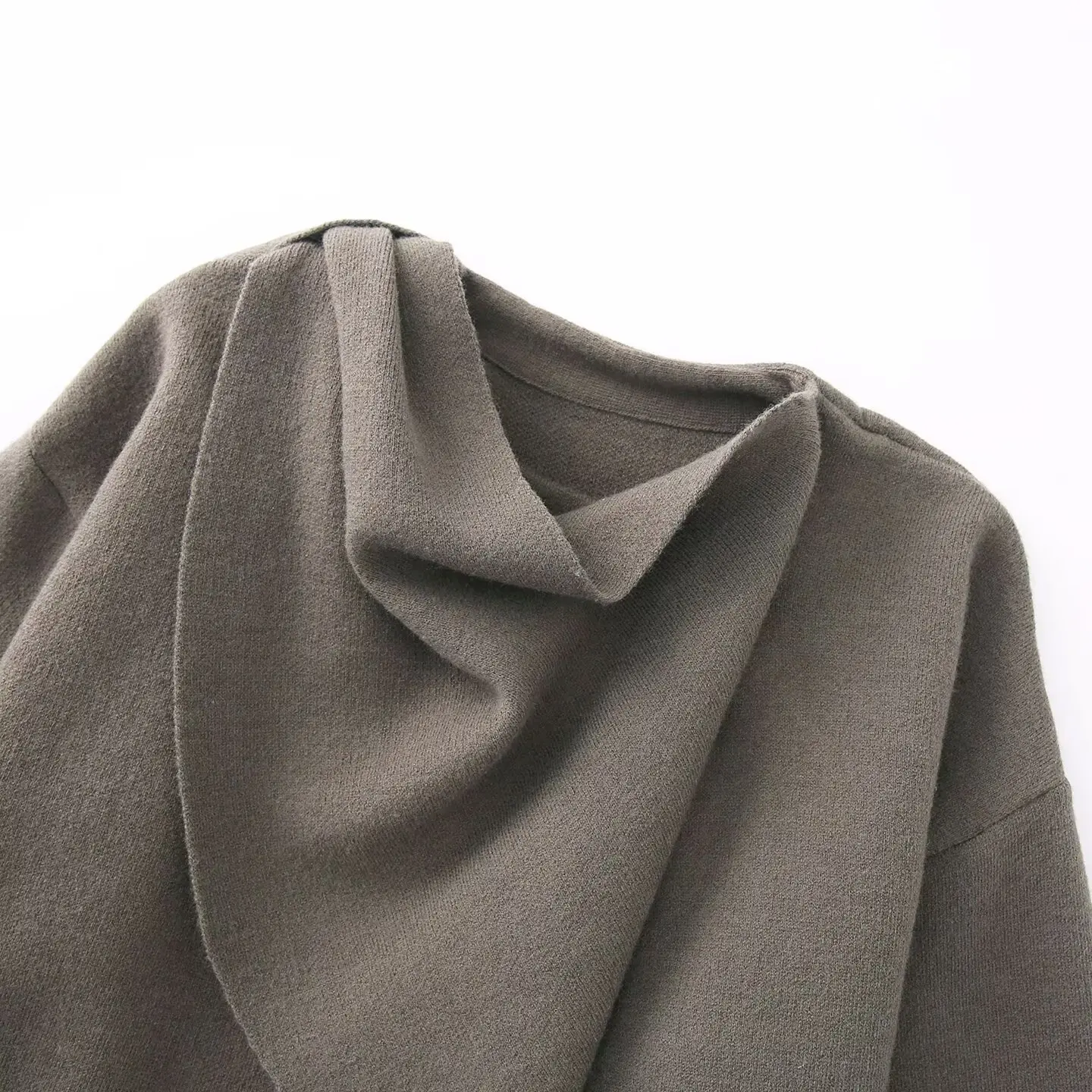 Women Autumn Winter Jacket Female Casual Commuter Coat Knitt Loose Oversize Coat Lady Asymmetric Elegant Split Chic Scarf Jacket