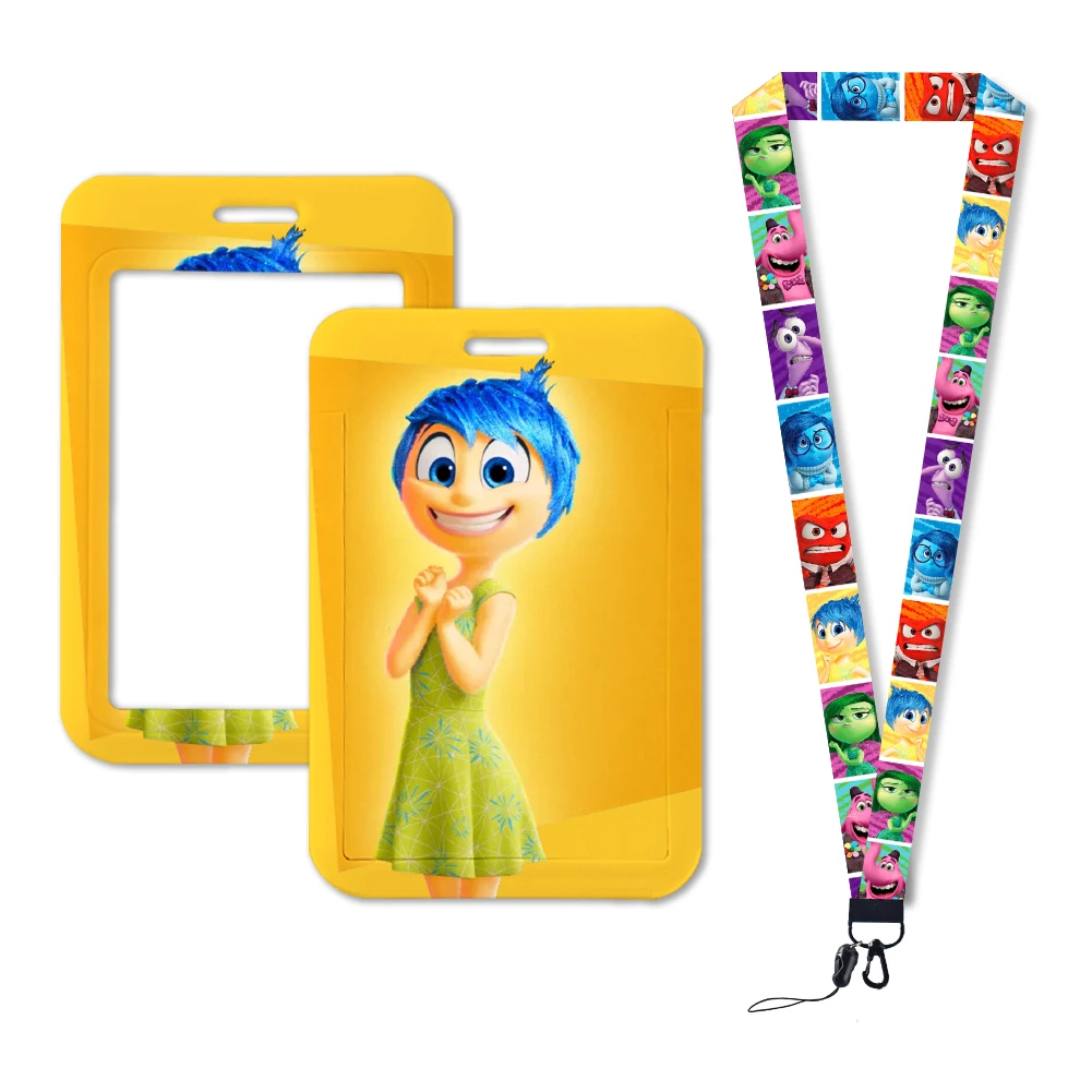 Card Case Holder Disney Inside Out 2 Lanyard ID Badge Holder Bus University Pass Case Cover Slip Bank Credit Card Holder Strap Gifts