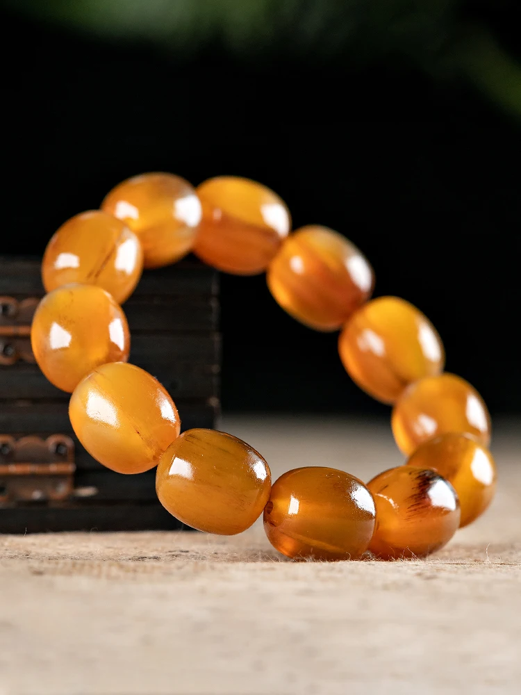 

Natural Tibetan sheep's Horn Buddha Beads Tibetan Ethnic Wind Bucket Bead Bracelet For Women Lovers Literary Fidelity Bracelet