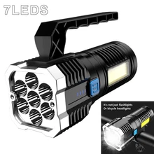 

Newest 100W Portable Searchlight led Multi-function Brightest Flashlight USB Charging With Side Light Home COB Work Flashlight