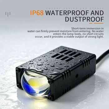 Faro anteriore a LED con lente proiettore per moto e auto, con ventola e fendinebbia, compatibile con BMW, Honda, VW, Yamaha, Suzuki, Kawasaki, Renault, Pioneer, Audi, Mercedes-Benz, CFmoto, Kymco.