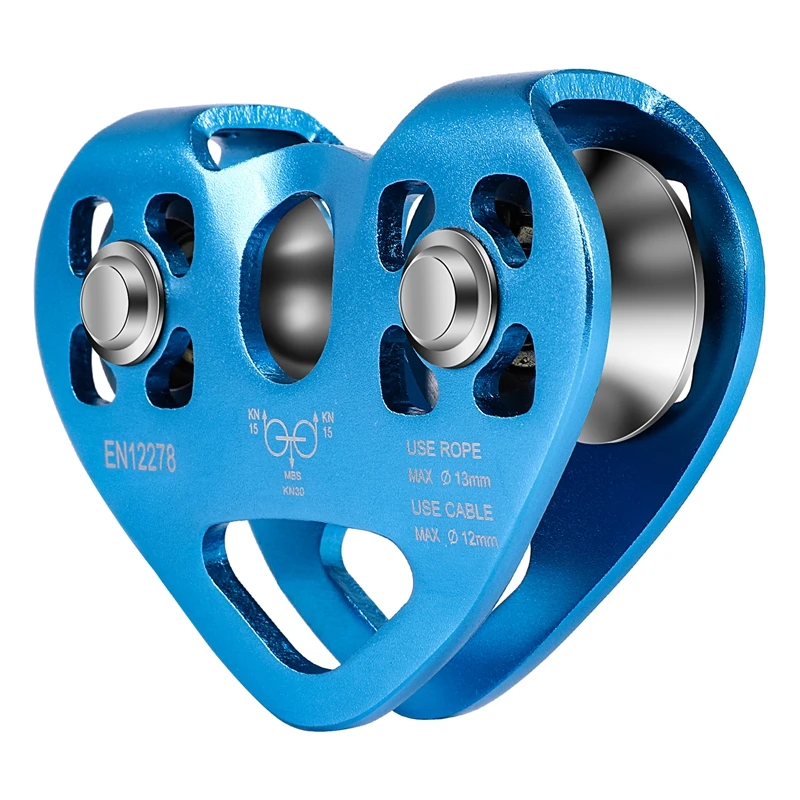 Polea Doble En Forma De Corazón Para Escalada - 24 KN De Resistencia, Compatible Con Cables De Hasta 13 Mm