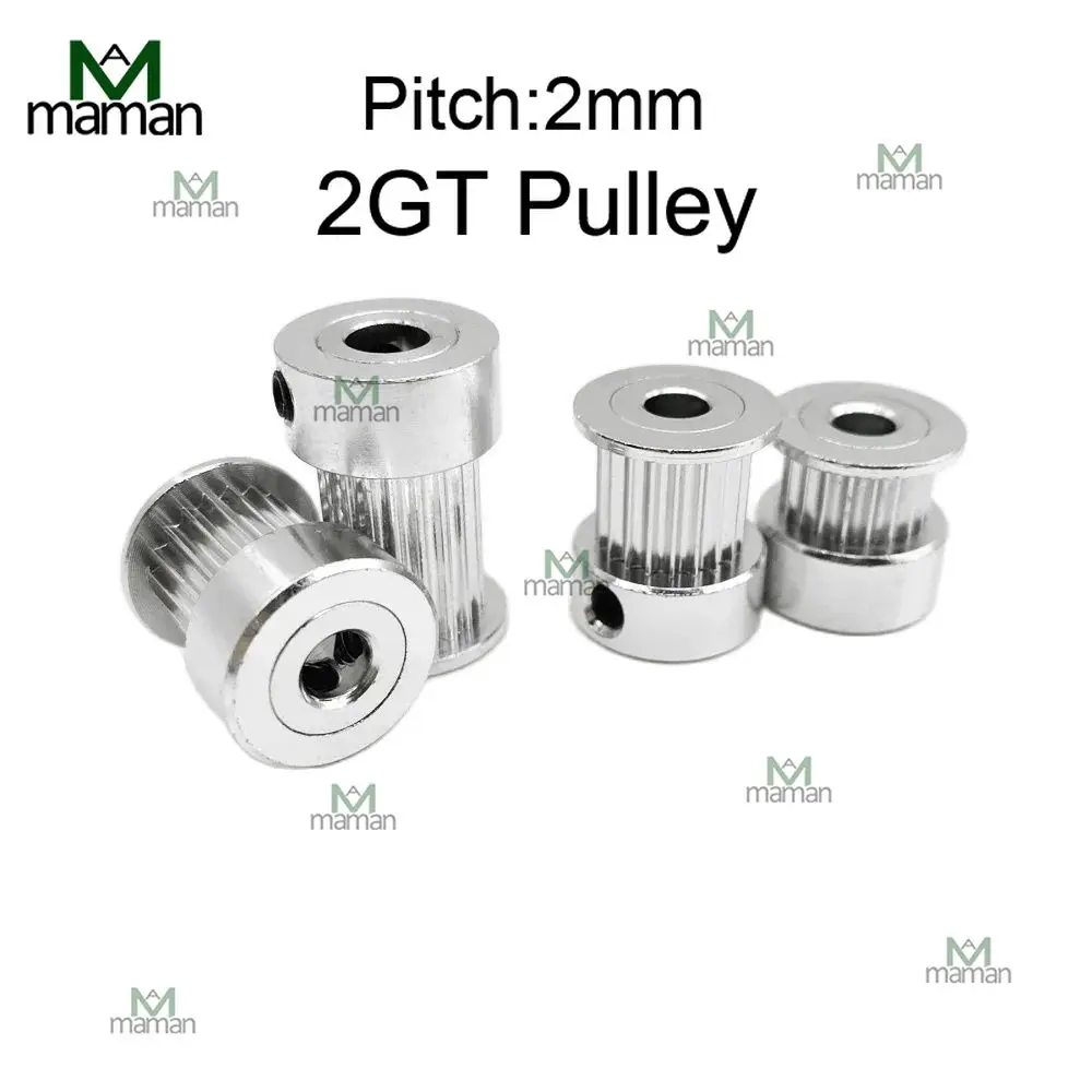 GT2 Timing Pulley 2GT 20 Teeth K-shaped Aluminum Bore 3/3.17/4/5/6/6.35/8mm Bandwidth 6/9/10mm 3D Printer Parts fixed pulley timing belt pulley belt pulley timing pulley