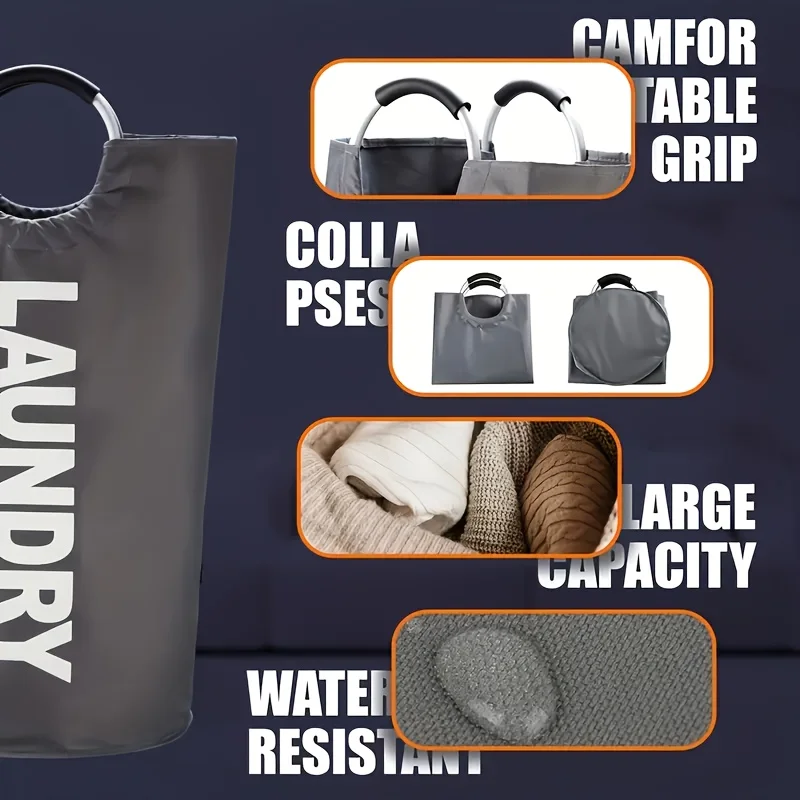 Large Capacity Oxford Cloth Laundry Bag Dirty Clothes Storage Basket Foldable Clothes Bucket Dirty Basket 3