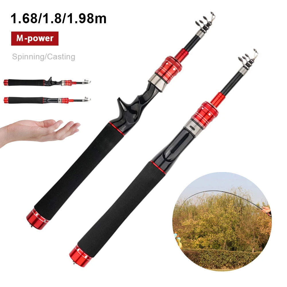 

Telescopic Fishing Sport Rod, Outdoor Carp Fishing Tool, Carbon Fiber Spinning, Casting Rod, Pole, Freshwater, Bass, Saltwater