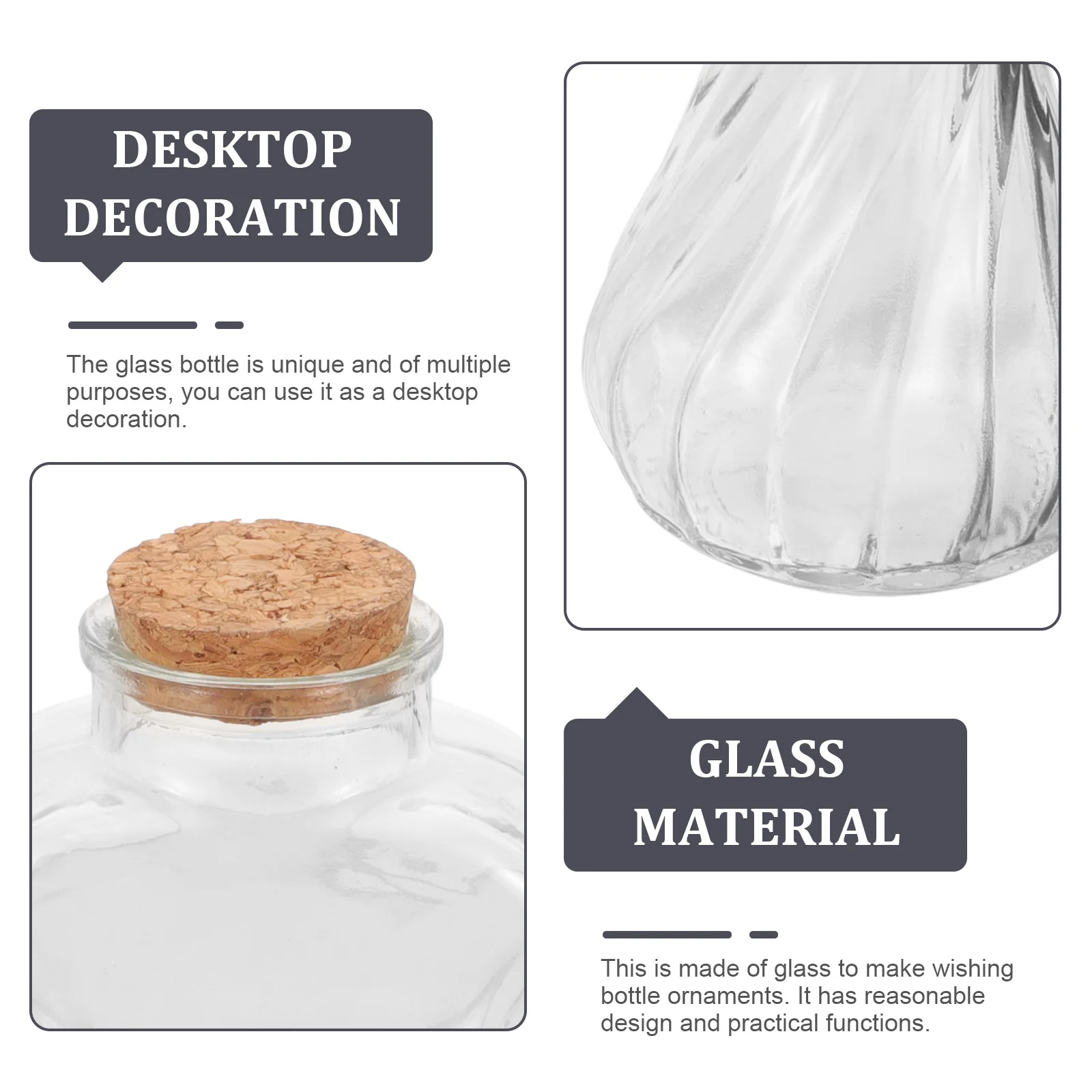 3Pcs Unity Sand Ceremony Set Clear Glass Jars Heart Vase Wedding Bottle Storage Containers Wishing Drift Bottles Craft 2