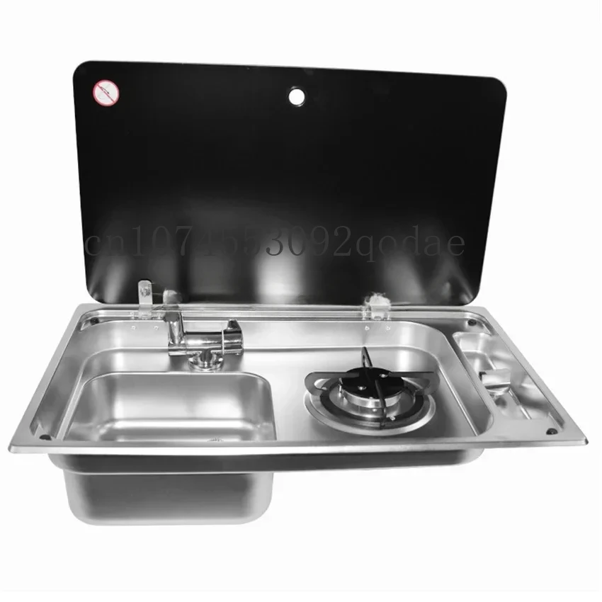 

RV Gas Stove Multifunctional Folding With Sink Kitchen Gas Stove Sink Two in One Caravan Hidden Single-Head Stove For Outdoors