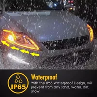 LED DRL Car Daytime Running Light Flexible Waterproof Strip Auto Headlights White Turn Signal Brake Flow Lights 12V 3