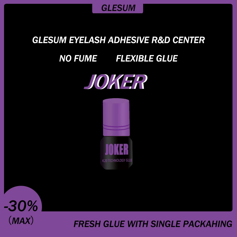 Glesum New Style Super Quality 0.5s Dry Joker Glue Latex Free And Low Irritate Gold Bottle Eyelash Extension Make Up Adhesive
