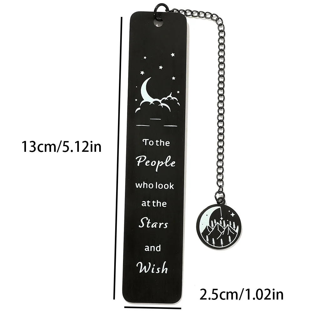 Metal Bookmark Bookmarks Stationery Supplies Double Sided Inspirational Black for Book Lovers Gift for Teachers Students