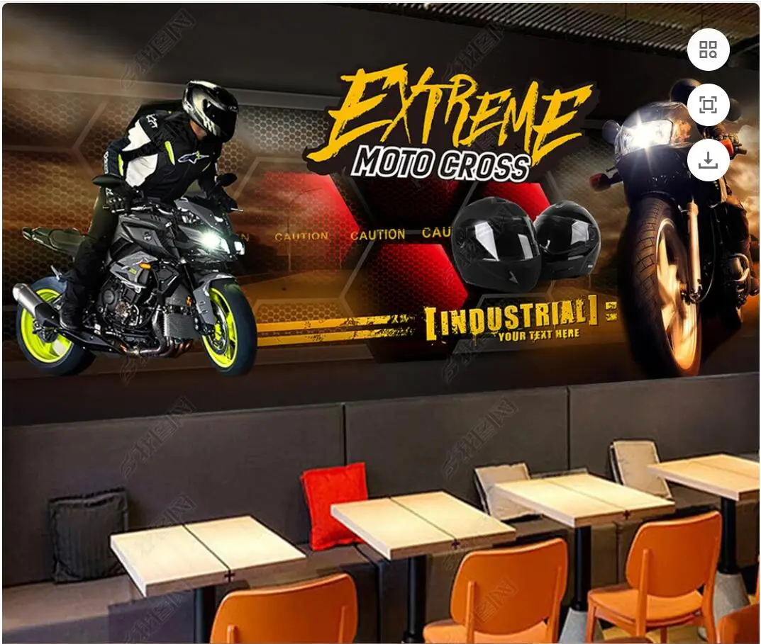 

Custom mural 3d wallpaper Motorcycle Cafe Restaurant Bar KTV home decoration photo wallpaper for walls 3 d living room