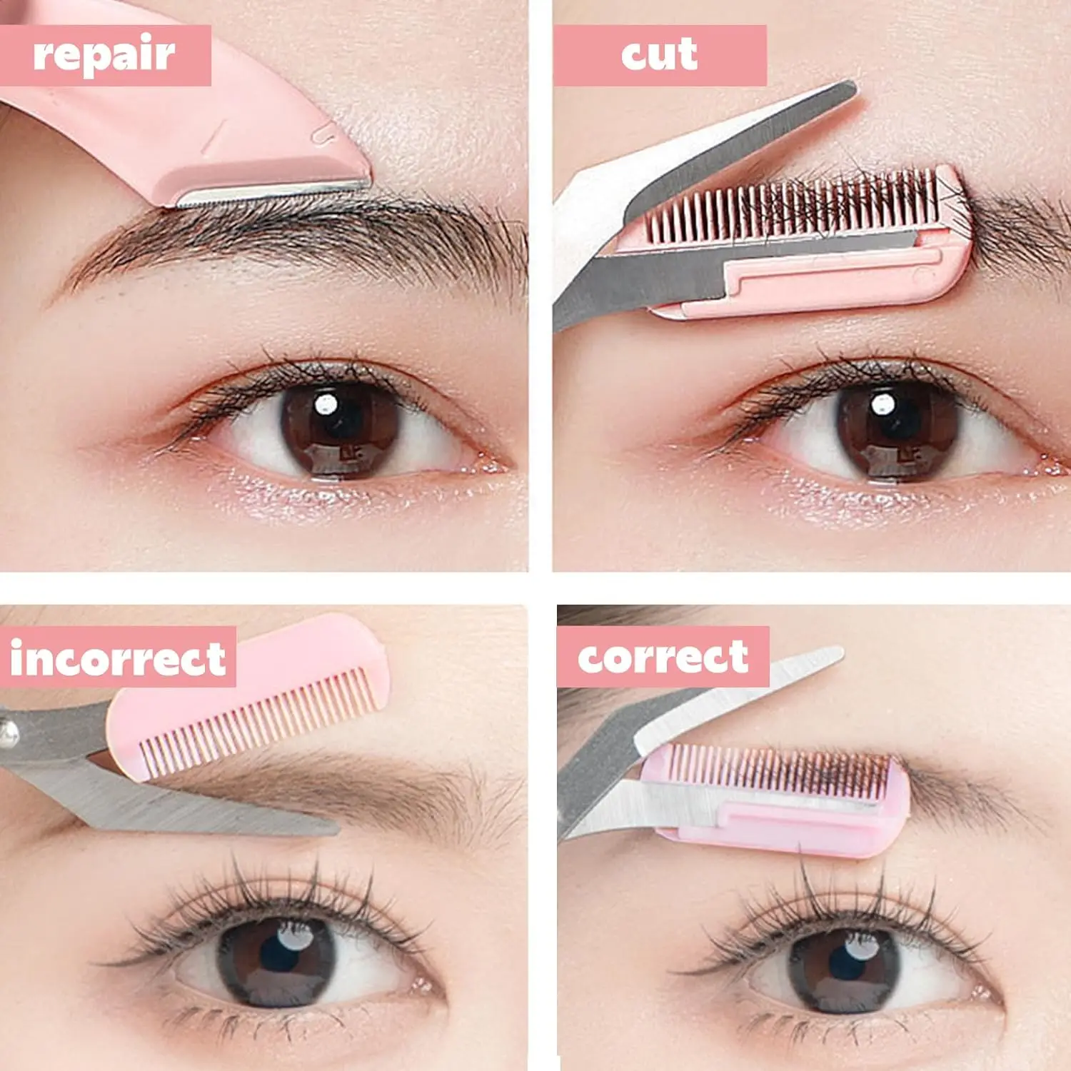 Eyebrow Trimmer Scissors Set with Comb Eyebrow Razor eyebrow scissors