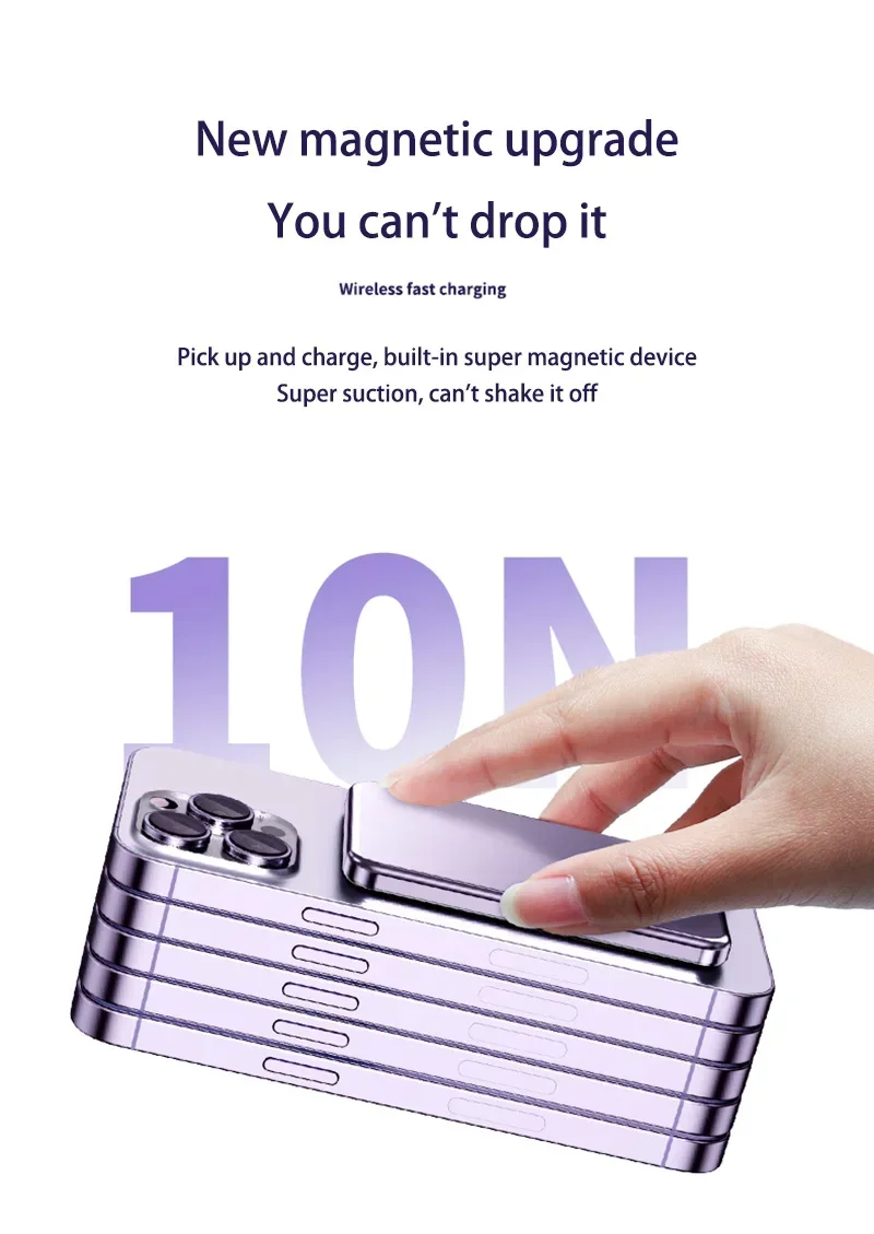 Ultra Slim Mac Safe Super Fast Charging Auxiliary Battery 50000mAh Magnetic Char