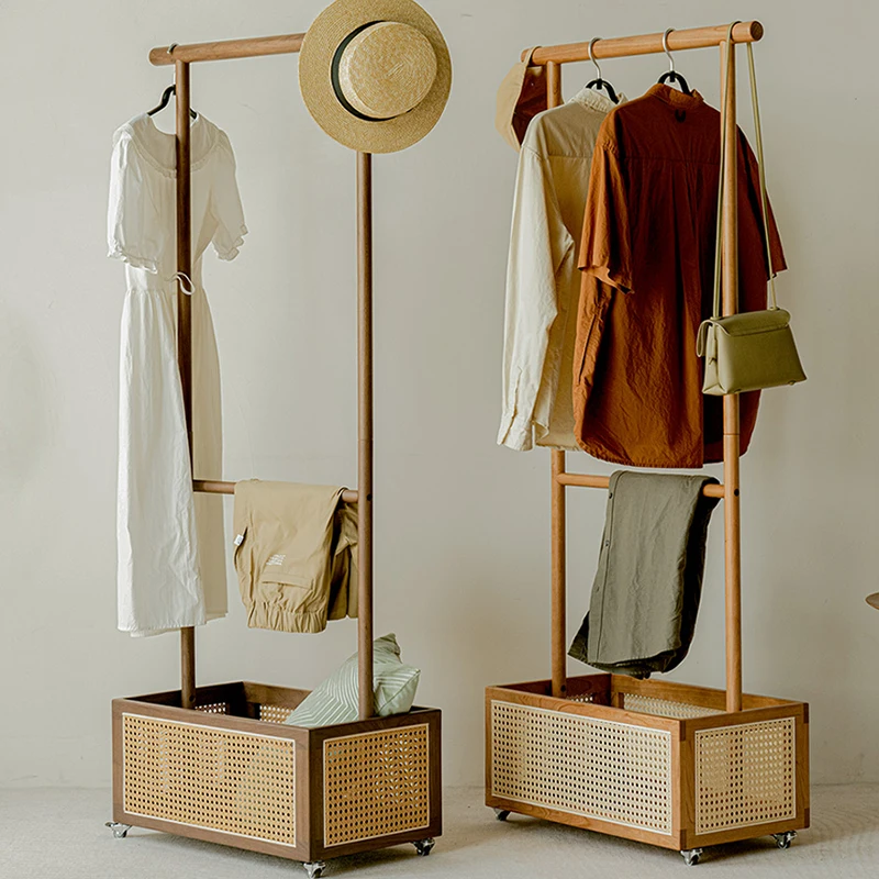 

Space Saving Coat Racks Wheels Multifunctional Storage Shelves Garment Stand Mobile Coat Racks De Casaco Living Room Furniture