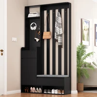 KOMHTOM Hallway wardrobe with padded storage bench