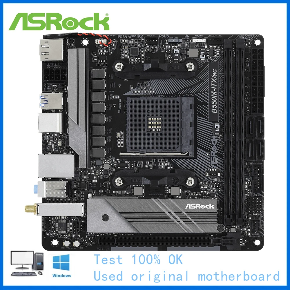 B550 B550M-Itx Mini Scheda Madre Utilizzata Per Presa Scheda Madre Asrock B550M-Itx/Ac Supporto Scheda Madre Desktop Am4 Ddr4 5900X 5600G