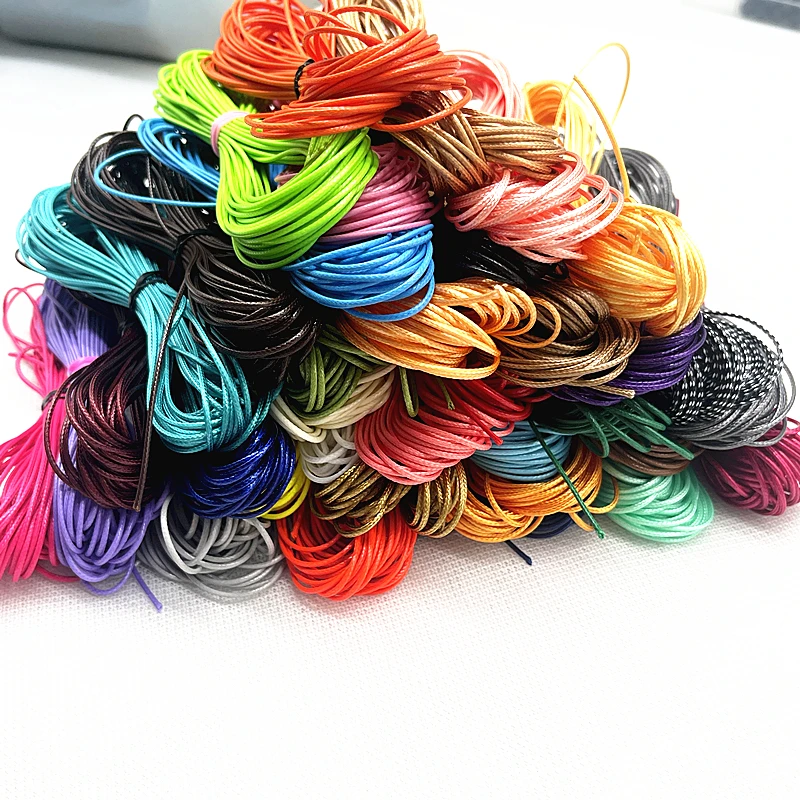 NEW 10 Meters 1mm 1.5mm Waxed Cotton Cord Waxed Thread Cord String Strap  Necklace Rope Bead DIY Jewelry Making for Bracelet - AliExpress