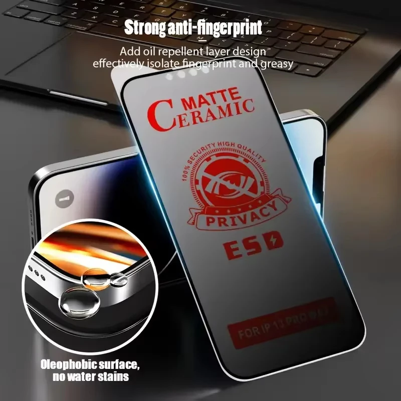 Matte Privacy Anti-Spy Ceramic Screen Protector Film