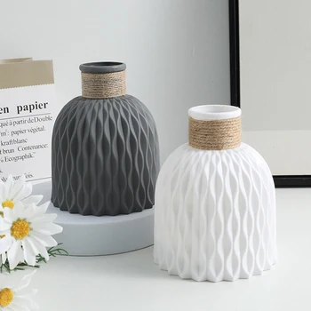 Water Ripple Plastic Vase – Modern Nordic Style Decorative Flower Pot 1