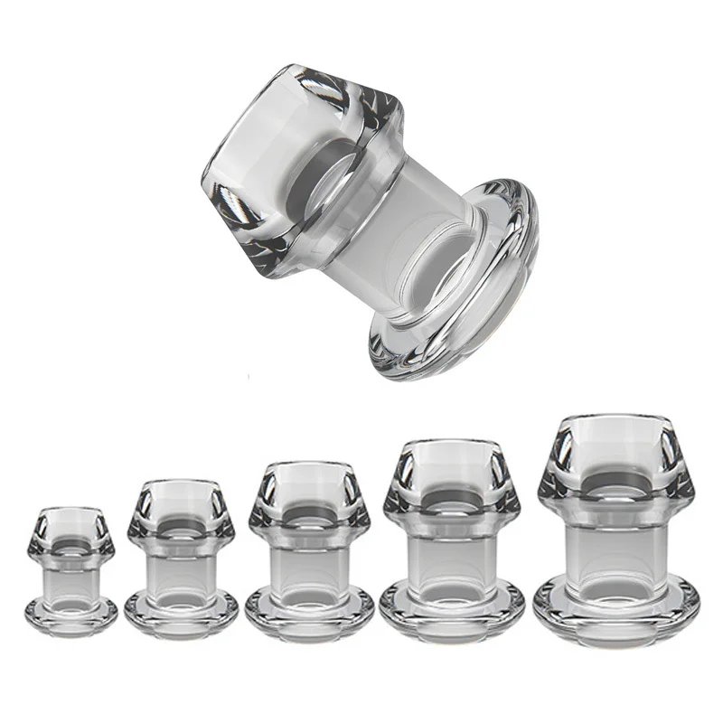 Anal Plug Dilator Hollow Anal Plug Vagina Anus Dilator Transparent Dildo Buttplug Anal Expander Butt Plug Speculum Peep BDSM Sex Toys For Women