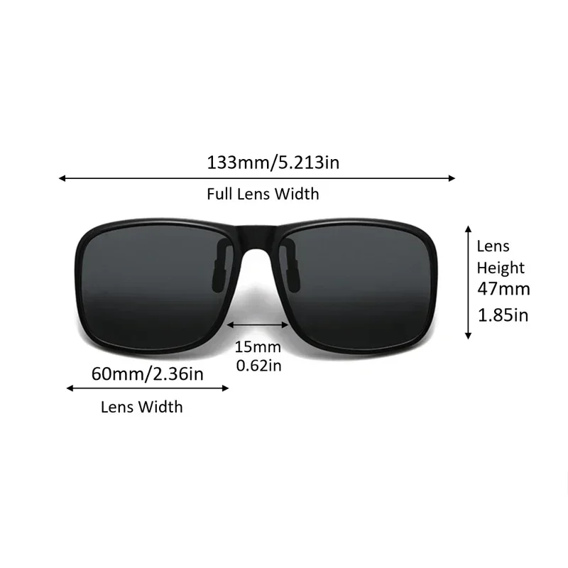 Polarized Flip-Up Clip-On Photochromic Sunglasses with UV400 Anti-Glare Lenses
