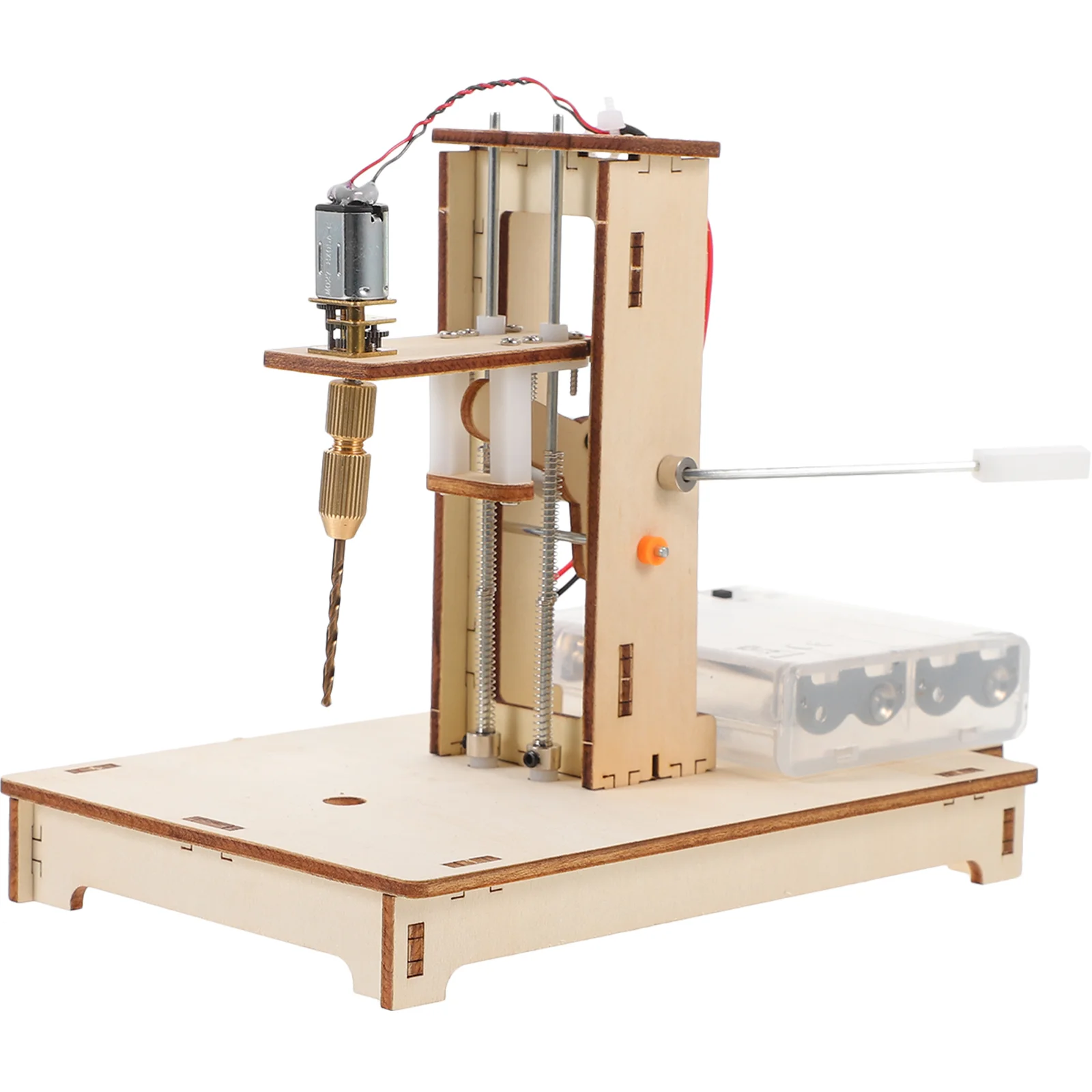 

DIY Mini Bench Drill Press Wood Desk Automatic Science Crafts Desktop Drilling Machine Child