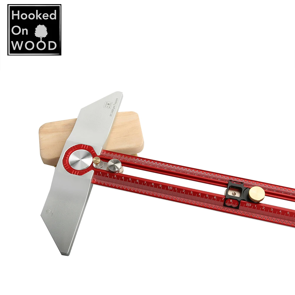 Aluminum Alloy Woodworking T Square Ruler Scriber for Hole Marking