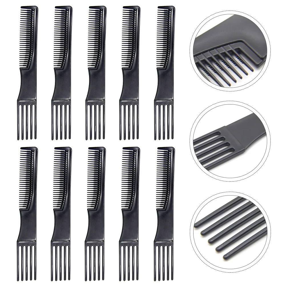 

10 Pcs Five-Fork Hairdressing Comb Long Tooth Modeling Styling Picks Pp Women