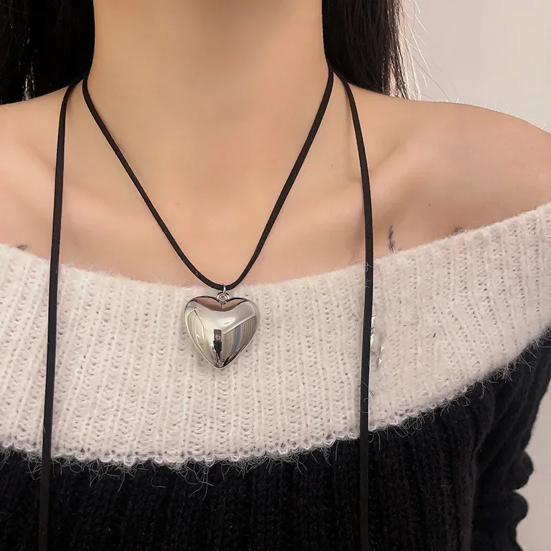 KIFEDSLJ Collana girocollo con cuore gonfio grosso e grande