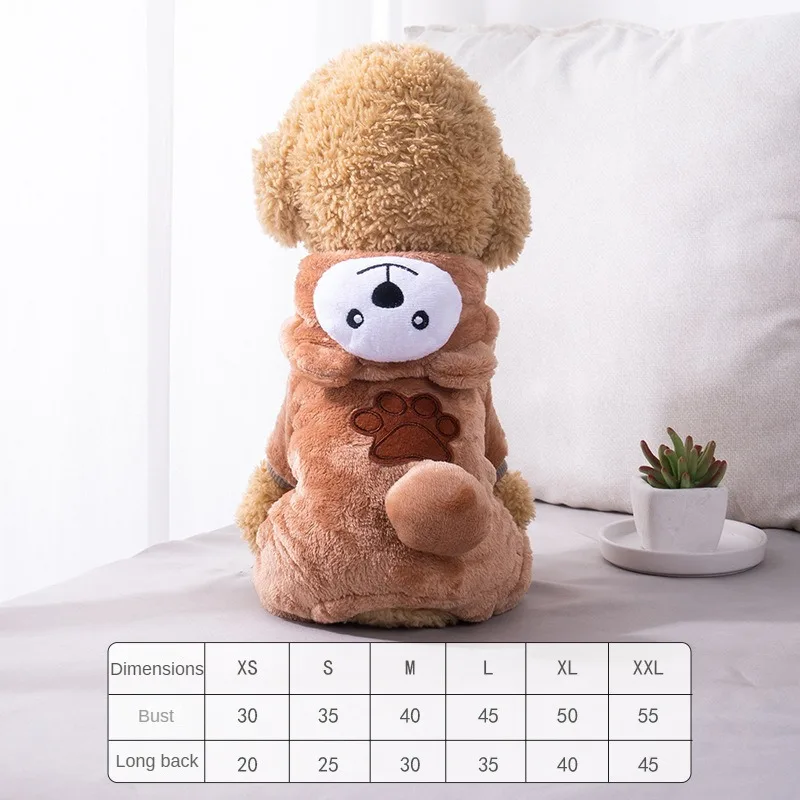 Ropa de invierno para perros de cuatro patas, ropa para mascotas, ropa de transformación, forro polar coral, ropa de otoño e invierno con diseño de dinosaurio para gatos, suministros para mascotas