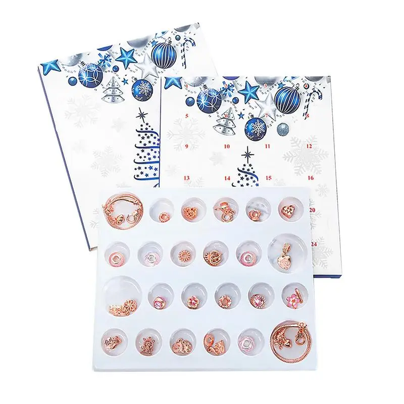 Christmas Advent Calendar Bracelet Girls DIY Jewelry Charm Making Set New Year Christmas Countdown Calendar