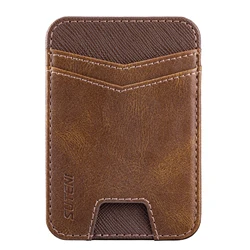 Leather Magnetic Wallet Case with Card Holder and Magsafe Compatibility (Brown)