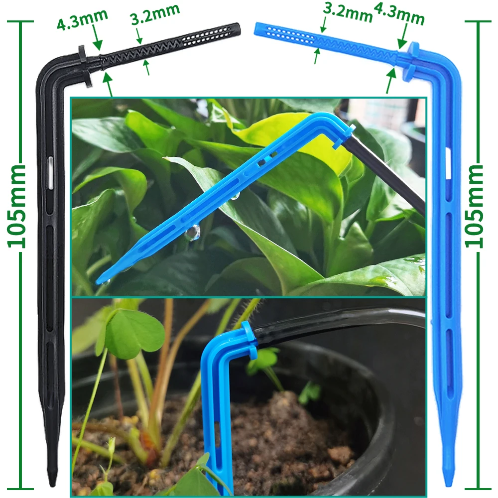 Greenhouse Garden 50PCS Bend Drip Arrow Dripper Micro Drip Irrigation Kit Emitter fit 3/5mm Hose Watering Saving Dripper Flowers 3
