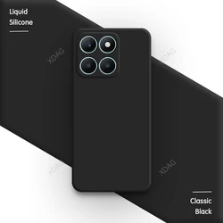 Luxury Silicone Shockproof Lens Protection Phone Case - Soft and Simple Design for Honor X6A (Classic Black)