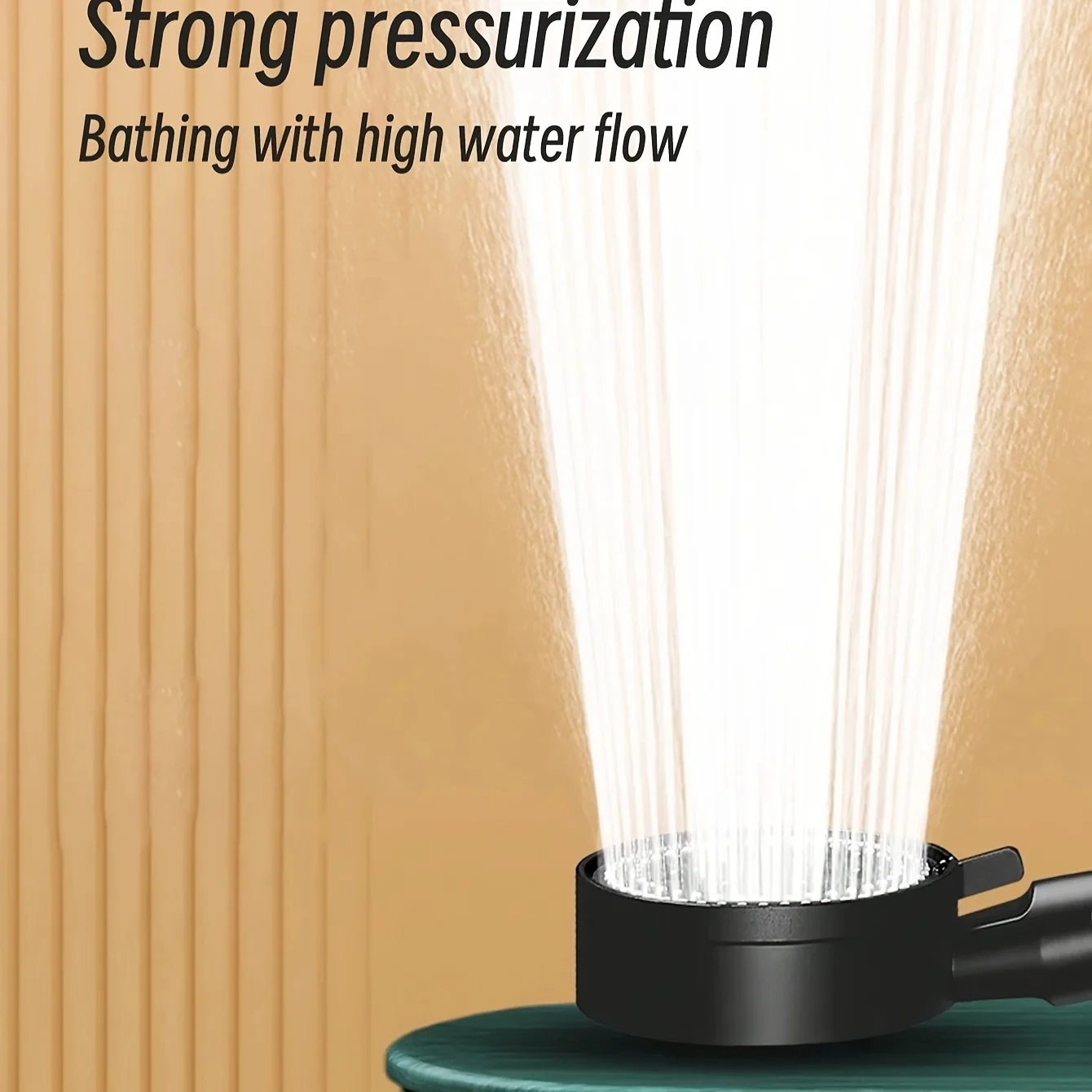 3pc Luxurious Pressurized Handheld Shower Head - 5 Modes Adjustable Water Output, Thermostatic Control, Polished Finish, Hanging