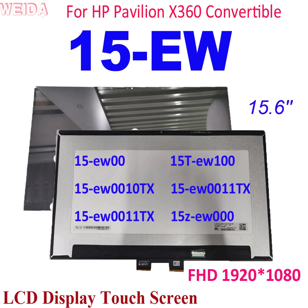 Lcd Da 15.6 ''Per Hp Pavilion X360 Convertibile 15-Ew 15-Ew0011Tx 15T-Ew100 Display Lcd Touch Screen Digitizer Assembly Fhd 1920*108