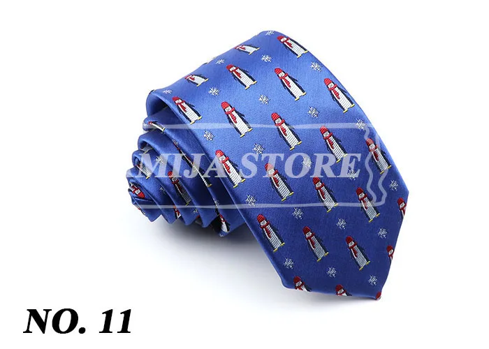 Christmas Ties For Men Red Green Blue Printed Festival Theme Party Gift Xmas Tree Santa Snowflake Slim Necktie For Man Accessori