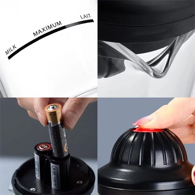 Compact Electric Milk Frother and Mixer for Coffee and Milkshakes