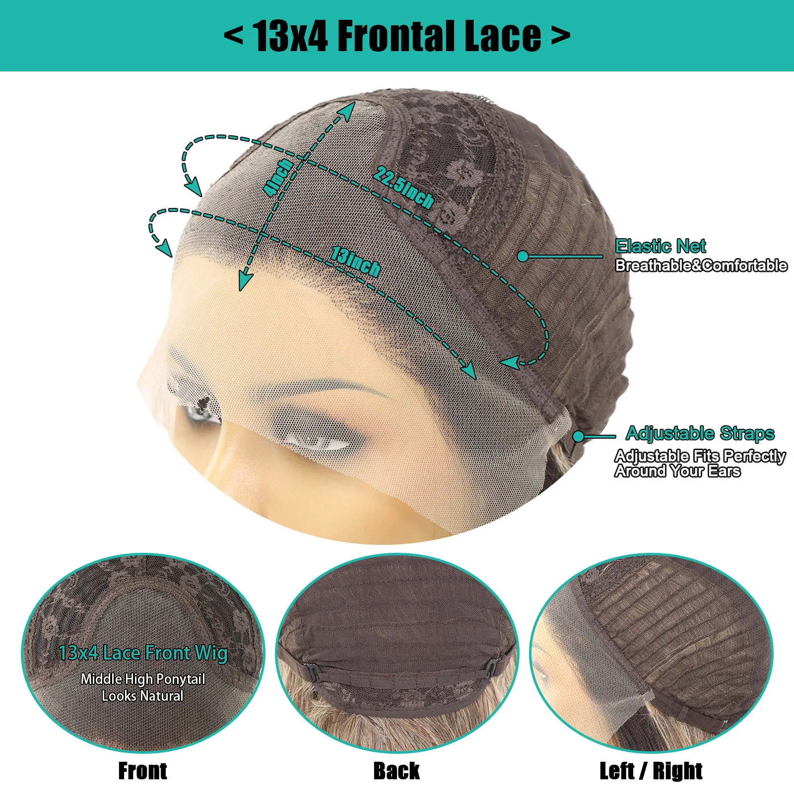 Highlight Blonde 13x4 Lace Front Wigs Straight Dark Roots Ash Blonde Pre Plukced Wig 30Inch Heat Resistant Colored Wig for Women human hair wig