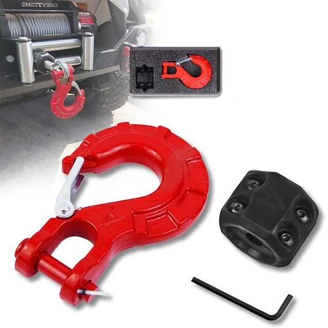 Tow Car Hook Heavy Duty Forged Steel 3/8 Grade 70 Safety Latch Winch Cable  Hook Stopper & Clevis Slip Hook Sets - AliExpress