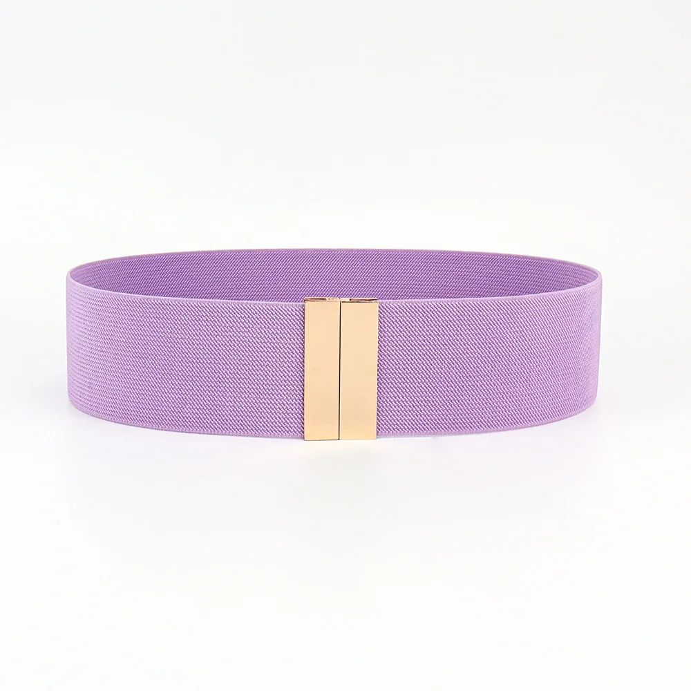 High Quality Belts for Women Black Waist Elastic Ladies Band Round Buckle Decoration Coat Sweater Fashion Dress Rice White - 6