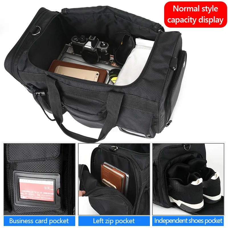 Black Men Shoulder Bags Travel Outdoor Sports Gym Bag Luggage Travelling Sports Handbags Crossbody Fitness Gym Bags Male XA311A