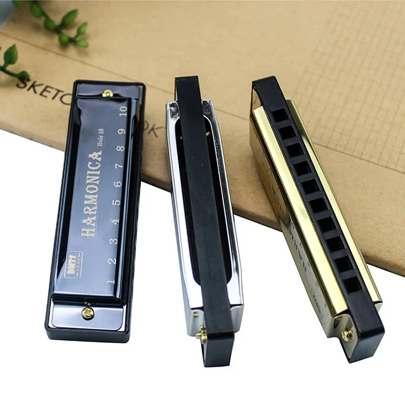 Diatonic Harmonica Chromatic Harmonica Kids Harmonica Mouth Harp Professional 10 Hole Harmonica Mouth Metal Organ for Beginners