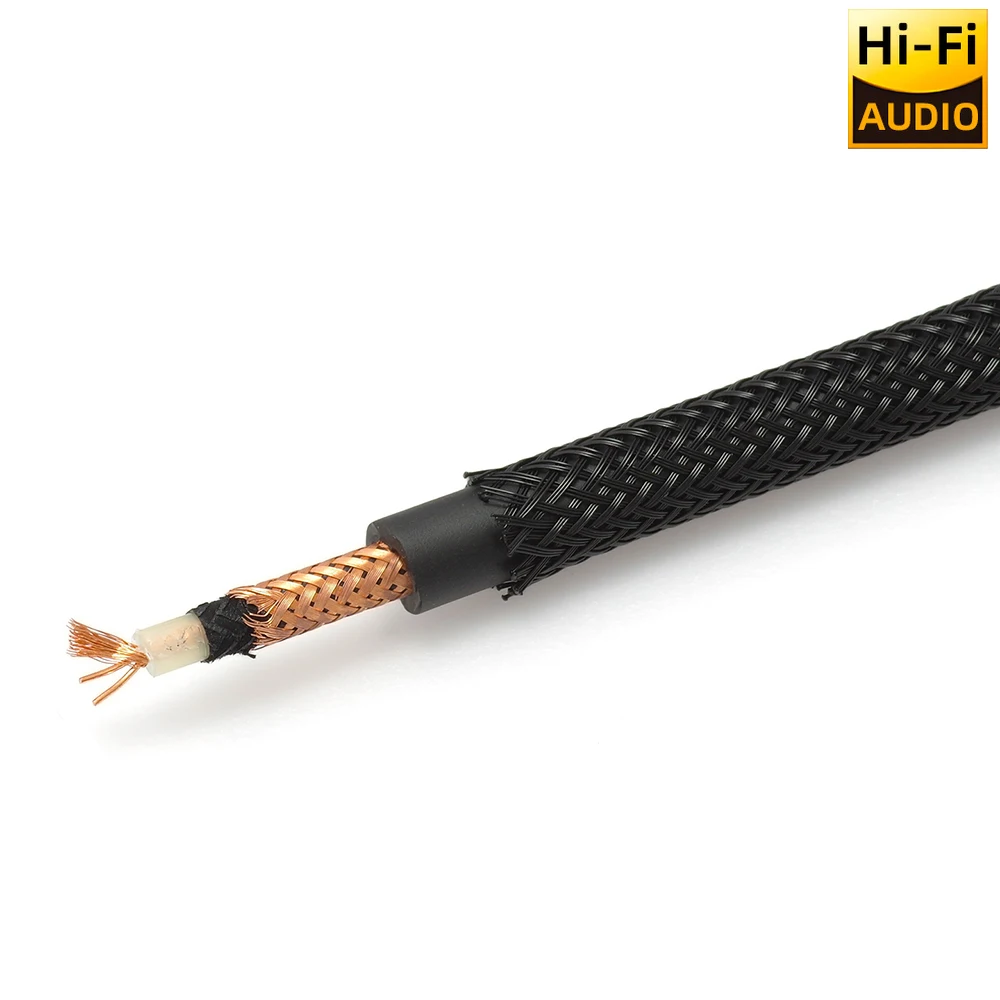 ▲ HIFI OCC 구리 베이스 서브우퍼 오디오 케이블 OCC 이중 차폐 RCA 금도금 플러그 HIFI 라인 (앰프, 홈시어터 스피커용)
