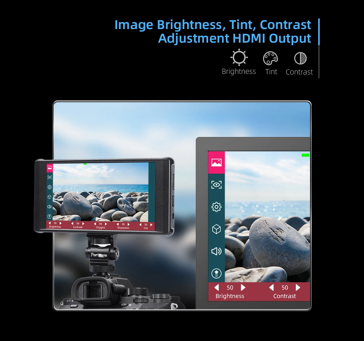 PT6 5.2 Inch Touchscreen Camera Field Monitor Live Streaming Assist Stretch Legs