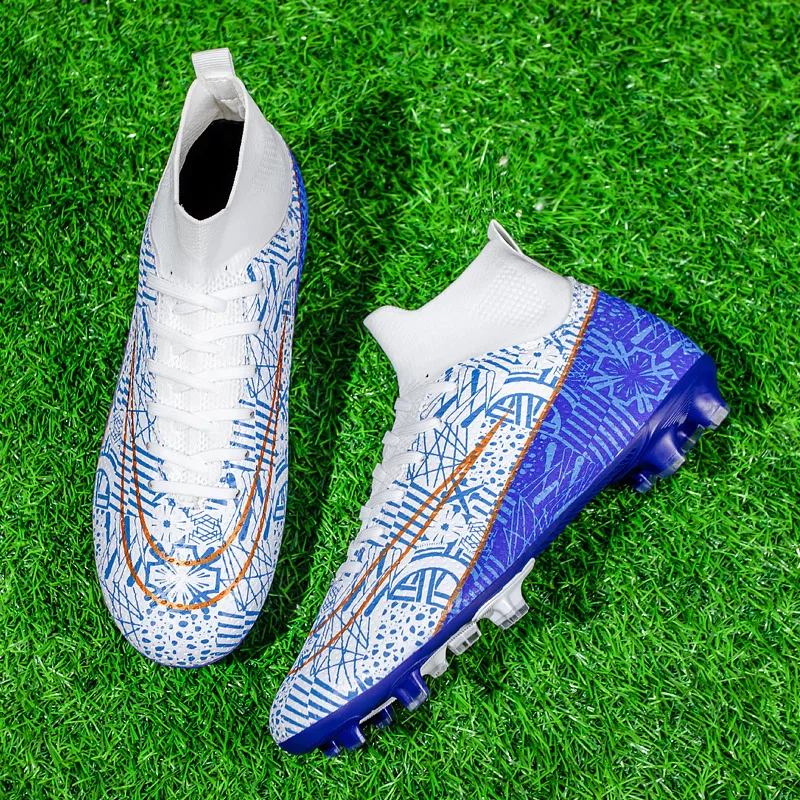 High Quality Mens Soccer Shoes TF/FG Training Football Sneakers Ultralight Non-Slip Kids Boys Turf Soccer Cleats Chuteira Campo