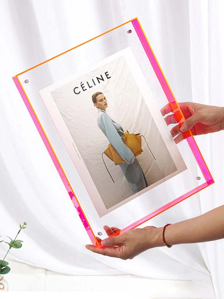 1pcTransparent Acrylic Photo Frame DIY Poster Painting Hall Bedroom Wall Decoration Ins Style Table Picture Frame