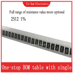 50PCS 2512 SMD Resistor 1% 0R-10M 0.1R 0.24R 0.75R 1R 10R 47R 100R 1K  4.7K 10K 47K 82K 100K 220K 330K 750K 1M 2.2M 6.2M 9.1M